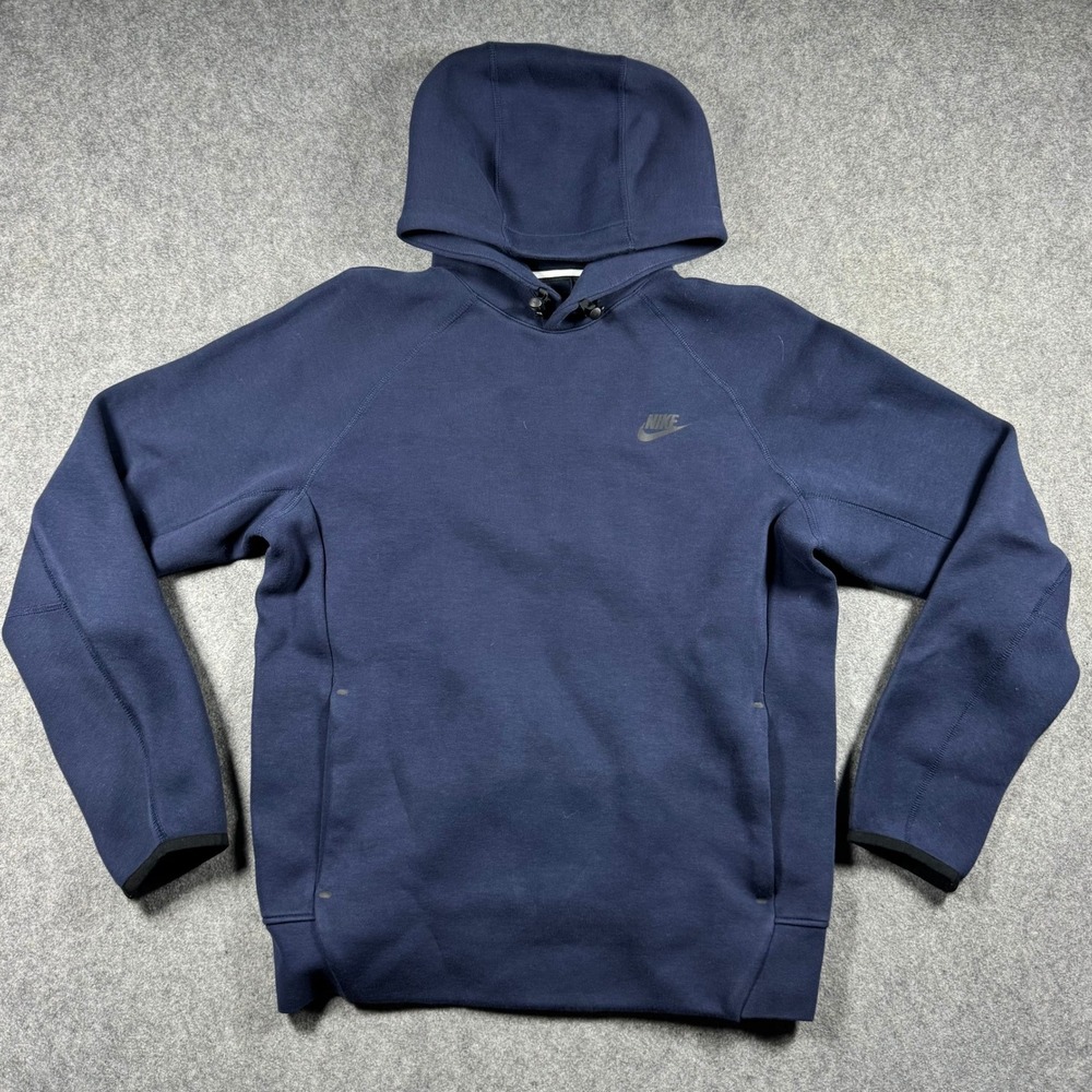 Nike Mens Tech Fleece Pullover Hoodie Navy Blue Size Medium Sportswear Causal